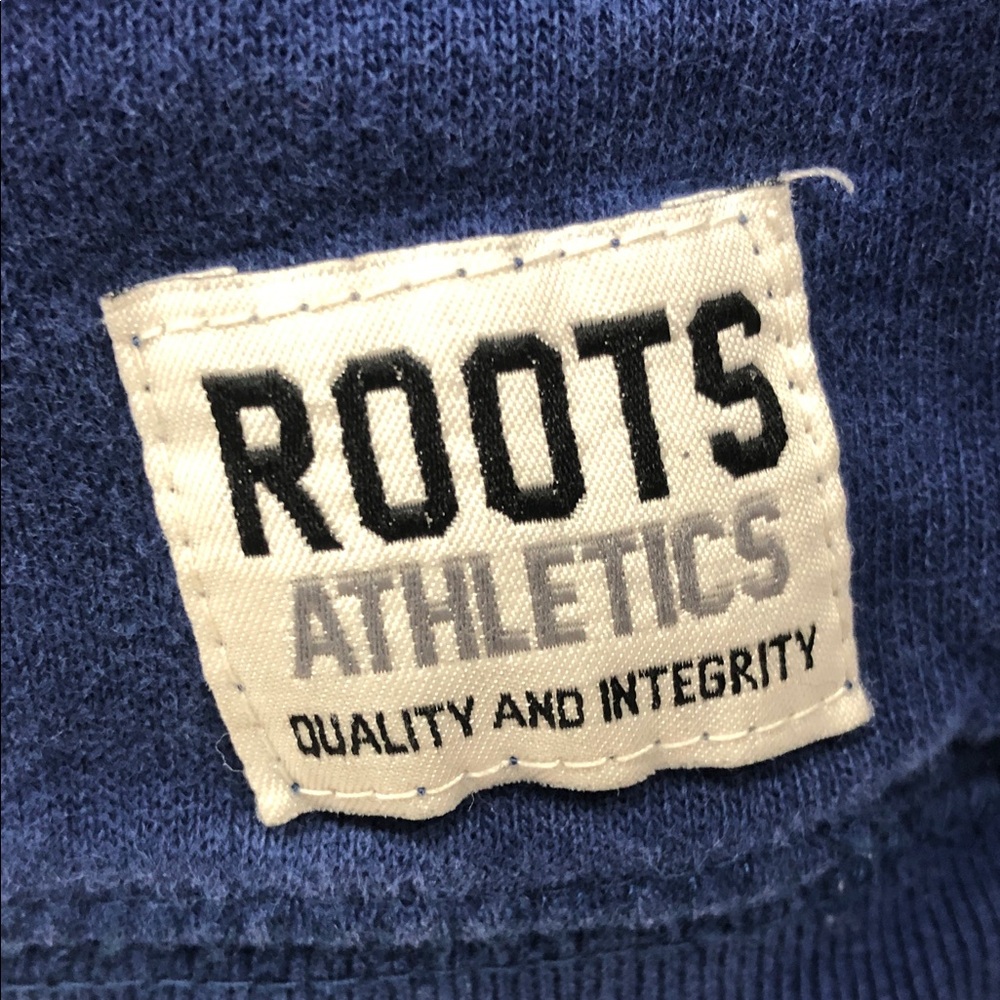 🦫Roots Hoodie with Chenille Patch - Women’s XXS - Blue/Mustard- Yellow - Picture 5 of 15